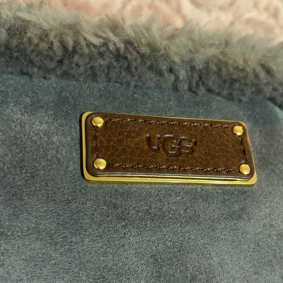 UGG Gray Shearling Fur-Trimmed Small Crossbody Bag with Wallet Card Slots - Picture 3 of 16